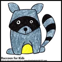 raccoon drawing for kids