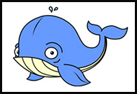 how to draw a cartoon whale
