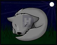 How to Draw a Sleeping Wolf Pup