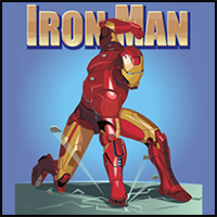 iron man drawing full body simple