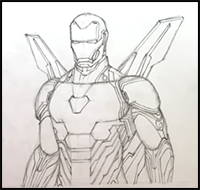 iron man drawing simple