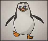 How to Draw a Penguin from Madagascar