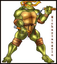 How to Draw Michelangelo from the TMNT