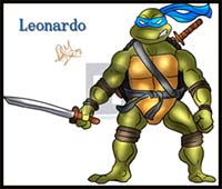 How to Draw Leonardo from Teenage Mutant Ninja Turtles