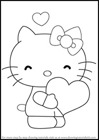 How to Draw Hello Kitty with Heart (Hello Kitty) Step by Step