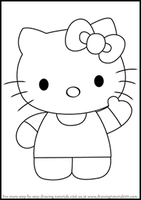 How To Draw Hello Kitty Cartoon Characters Drawing Tutorials Drawing How To Draw Hello Kitty Illustrations Drawing Lessons Step By Step Techniques For Cartoons Illustrations