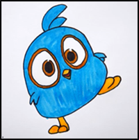 blue bird drawing for kids