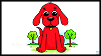 How to Draw Clifford the Big Red Dog Easy