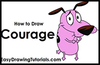 How to Draw Courage the Cowardly Dog