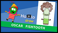 How to Draw a Little Fish Oscar from "Fish Hooks