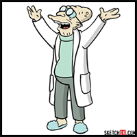 How to draw Professor Farnsworth