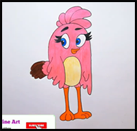 How to Draw Stella from Angry Birds Movie