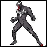 How to draw Venom symbiote step by step