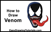 How to Draw Venom Head Spider-Man Marvel