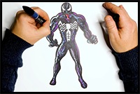 How to Draw Venom! | Fortnite & Marvel | Step by Step Tutorial