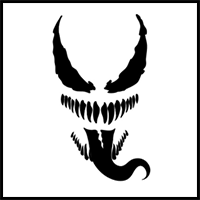 How to Draw Venom’s Face Silhouette