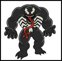 How to Draw Venom- Step by Step Video Lesson