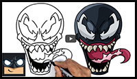 How to Draw Venom | Step by Step Tutorial