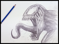 How to Draw Venom | Sketch Saturday (Step by Step)