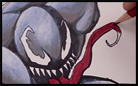 How to Draw Venom | Draw & Color Tutorial (Step by Step)