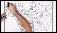 How to Draw Spider Man vs Venom | Step by Step | Spider Man 2 PS5