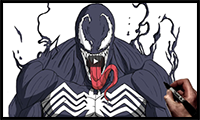 How to Draw Venom | Step by Step | Marvel