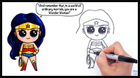 How to Draw Wonder Woman Cute Step by Step