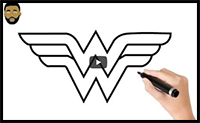 How to Draw Wonder Woman Logo