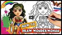 Draw Wonder Woman Step by Step Drawing for Kids