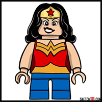 How to Draw Wonder Woman LEGO Minifigure