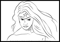 How to Draw Wonder Woman Face