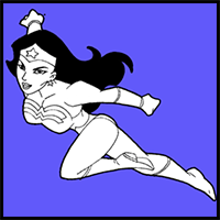 How to Draw Wonder Woman in Step by Step Drawing Lesson for Kids