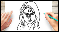 How to Draw Wonder Woman Face