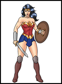 How to Draw Wonder Woman (Full Body)