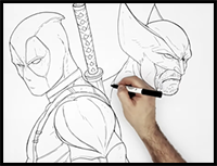 How to Draw Deadpool & Wolverine | Step by Step | Marvel