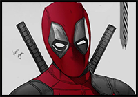 How to Draw DEADPOOL without SKETCH | How to Draw Marvel Characters