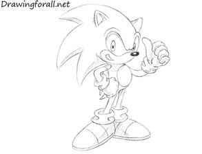 how to draw gangster sonic