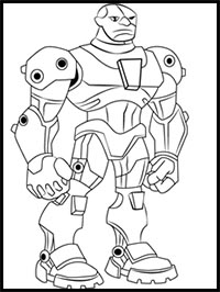 cyborg teen titans go drawing