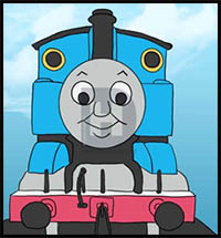 how to draw thomas the tank engine from thomas and friends step by step