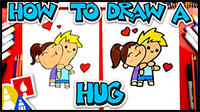 How To Draw Hugging People And Animals In Loving Embraces Easy Step By Step Valentine S Day Hugs Drawing Tutorials Lessons For Kids And Children