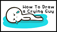 How to Draw Cute Kawaii Cartoon Sad Guy Crying Puddles of Tears Easy Step-by-Step Drawing Tutorial