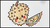 How to Draw a Cartoon Durian Step by Step for Kids