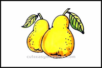 How to Draw Delicious Pears Step by Step for Kids