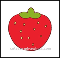 How to Draw a Cute Strawberry Step by Step for Kids