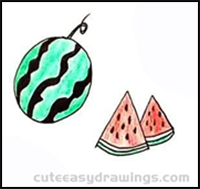 How to Draw a Watermelon Step by Step