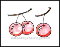 How to Draw Cherries Step by Step for Kids