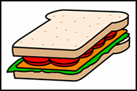 How to Draw a Cartoon Sandwich