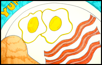 How to Draw Breakfast Items : Drawing Tutorials & How to Draw Breakfast