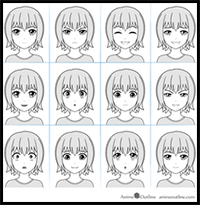 12 Anime Male Facial Expressions Chart  Tutorial  AnimeOutline