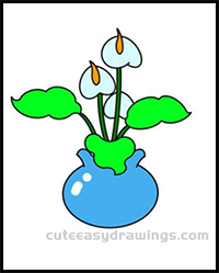 How to Draw a Calla Lily Bonsai for Kids